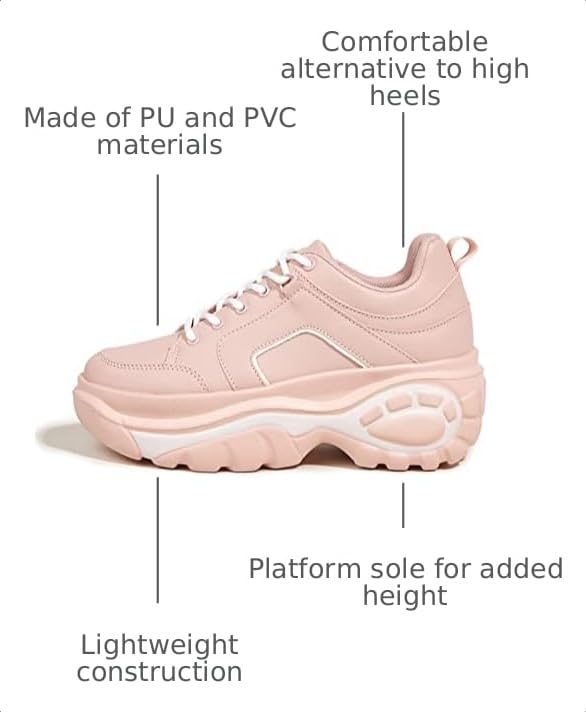 Image of LUCKY STEP Women Chunky Platform Dad Colorblock Casual Lace-Up Walking Sneakers