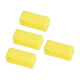 Kozelo 4pcs Watch Band Loop - [18mm Width] Rubber Watch Holder for Watch Band Keeper Repair Replacement Use, Yellow, Silicone