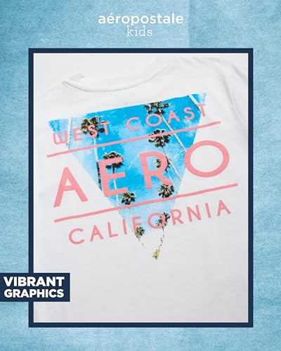 AEROPOSTALE Boys' T-Shirt - Kids Classic Crewneck Shirt with Vibrant Back Graphics - Short Sleeve Graphic Tee for Boys (4-16)4
