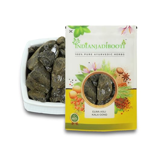 Image of IndianJadiBooti Pure Kala Gond (Gond Siyah) | Traditional Black Resin for Structural Harmony, Joint Resilience & Vata Balance | 900 Grams