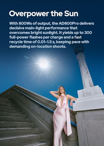 Image of Godox AD800 Pro 800Ws Studio Strobe light, Godox AD800Pro TTL Flash with 1 /8000s High Speed Sync, 300 Full Power Flashes, Stable Color Temperature Mode & 40W Bi-Color Modeling Light, 2.8 inch Color Screen