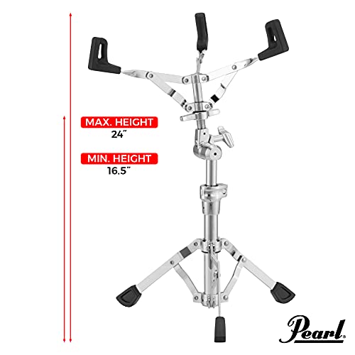 Pearl S930 Double-Braced Snare Drum Stand With Gearless Unilock Basket Tilter, Heavy Double Braced Legs, And Adjustable Gripping Basked For 10" To 14" Snare Drums. #TOP2