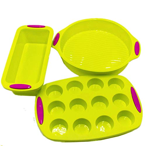 Round Muffin Pan. Shebaking 7 Cavity Silicone Muffin Pans Nonstick