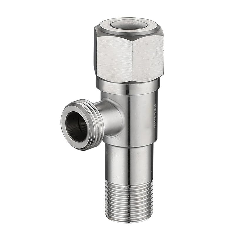 Vanne d'angle G1/2 en acier inoxydable pour lavabo et chauffe-eau