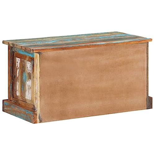Banc à chaussures en bois recyclé 85cm avec 2 compartiments
