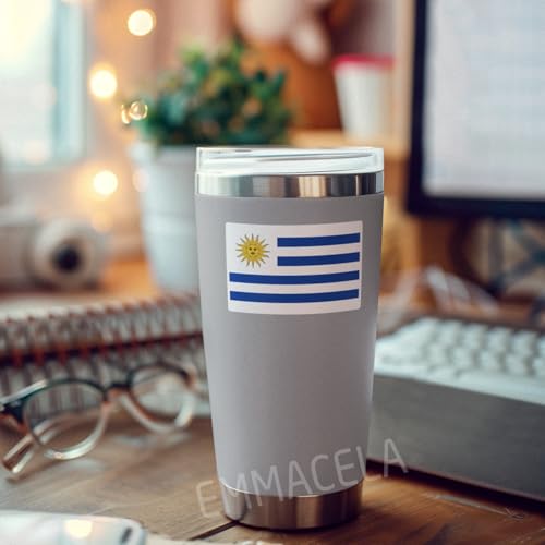 Image of (3PCS) Uruquay Flag stickers, Countries Flag Stickers - Waterproof Vinyl Decals For Laptops, Tumblers, Water Bottles, Books, Scrapbooks, Size 3 x 2 Inch