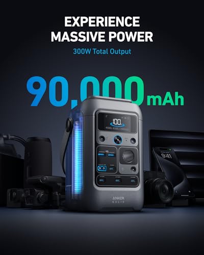 Anker SOLIX C300 DC Power Bank Station, Outdoor 288Wh Portable Power Station, LiFePO4 Battery, 300W Solar Generator, for Camping, Traveling, and Emergencies (No Wall Charger Included) 3 AI VOLT Generator Website 41iEAduf3KL. SL500 AI VOLT Generator Website