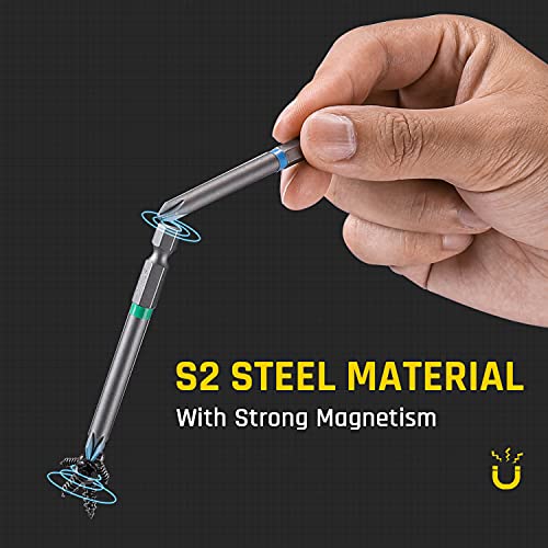 Fanttik 43Pcs Screwdriver Bit Set, S2 Steel, 1/4" Hex, 25Mm/75Mm Screwdriver Bit, 48Mm Socket, Extension, Aluminum Case Included - X1 #TOP2