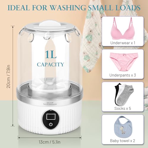 Underwear Washing Machine | Mini Portable Washing Machine with Rechargeable 3000mAh | Compact Deep Cleans Underwear, Baby Clothes | Ultra-Lightweight for Apartment, Dorm, RV, Travel & Hotel Use - Image 6