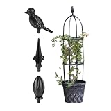 Obelisco Traliccio da Giardino - ABS 120-145 cm Supporto Rampicanti Piante Ortaggi | Torre Giardino per Rose Clematis Verdure con Struttura Anti Ruggine Patio Balcone Cortile Casa