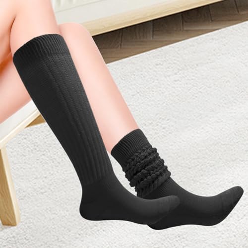 Image of Gvhntk Slouch Socks Women 80s 90s Scrunch Socks Extra Long Slouchy Sock Knee High Sock