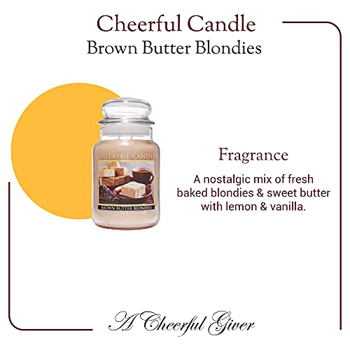 A Cheerful Giver - Brown Butter Blondies Scented Glass Jar Candle (24 Oz) With Lid & True To Life Fragrance Made In Usa #TOP30