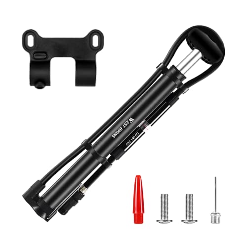 BNGXR Mini Pompe À Vélo, Portable Mini Pompe Vélo avec Tuyau Flexible, Pompe a Velo avec Manometre 140 PSI Universelle Presta et Schrader pour Pompe à...