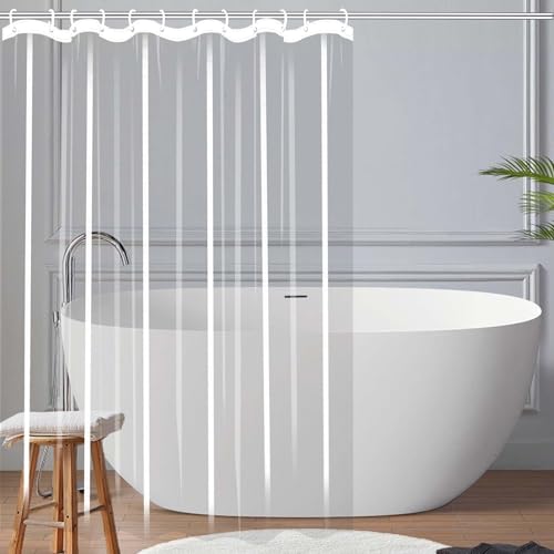 Rideau douche imperméable résistant aux moisissures 160x95 en PEVA transparent