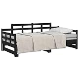 vidaXL Sofá Cama Extraíble Invitado Pijamada Ocasional Convertibles Plegables Salón Sala de Estar Muebles Madera Maciza de Pino 2X(90x190) cm