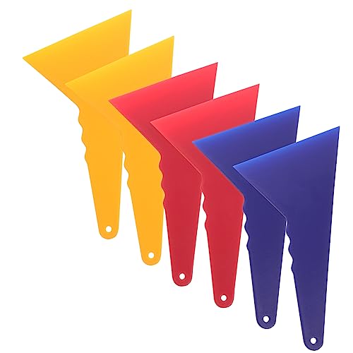 Gogogmee 6Pcs Car Window Film Squeegee Flexible Scrapers for Auto Vinyl Wraps Compact for Smooth Application and Edge Trimming Non Damaging Tools with Hanging for Easy Storage