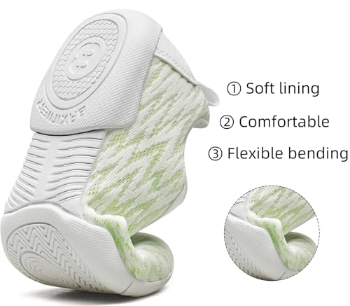 BAXINIER Girls White Cheerleading Shoes Lightweight Youth Competition Cheer Sneakers Athletic Training Dance Tennis Walking Shoes3