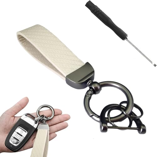 WEDSLK Llavero de Coche para Suzuki V-Strom DL 650 Gsx 1250 1300 600 UK, Reemplazo de Llavero de Coche de Cuero, Llavero de Coche, Llavero de Casa,C/Beige