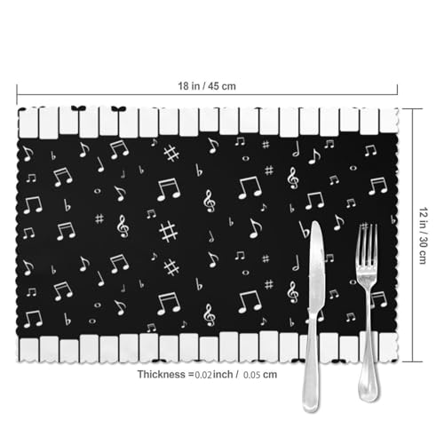 Set de table piano antidérapant et résistant à la chaleur