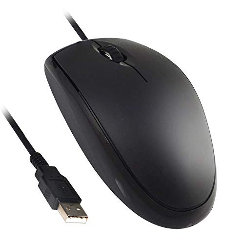 Combrite M42 - Ratón óptico con Cable USB con Rueda de Desplazamiento de Goma cómoda y LED de 7 Colores para PC y portátiles, Windows, Mac OS, Linux Plug and Play, Color Negro (M42) Cover