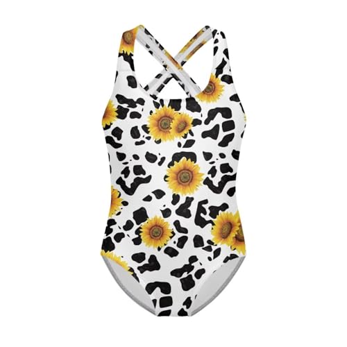 Image of Kid One Piece Swimsuit with Cross Back Girls Summer Sleeveles Swimwear for 5-14 Years