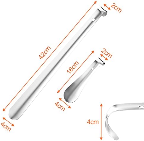 Calzascarpe In Acciaio Relota - Set 2 Pezzi (16cm E 42cm) Con Gancio Per Appendere, Per Tutte Le Età - Foto 2