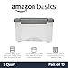Amazon Basics 5 Quart Stackable Plastic Storage Bins with Latching Lids- Clear/ Grey- Pack of 10