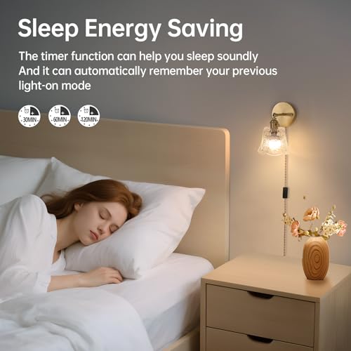 Image of Shenmoyl Vintage Battery Operated Wall Sconce, Wireless Battery Powered Rose Wall Sconces with Remote Control, RGB Dimmable LED Plug in Wall Light for Bedside Indoor Living Room (Transparent)