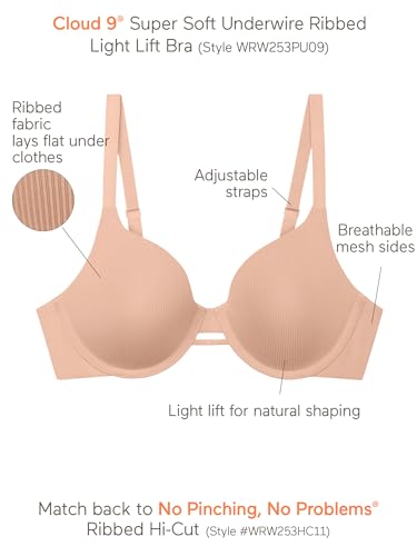 Image of Warner's Women's Warners Women's Cloud 9 Super Soft Ribbed Underwire with Lift Bra