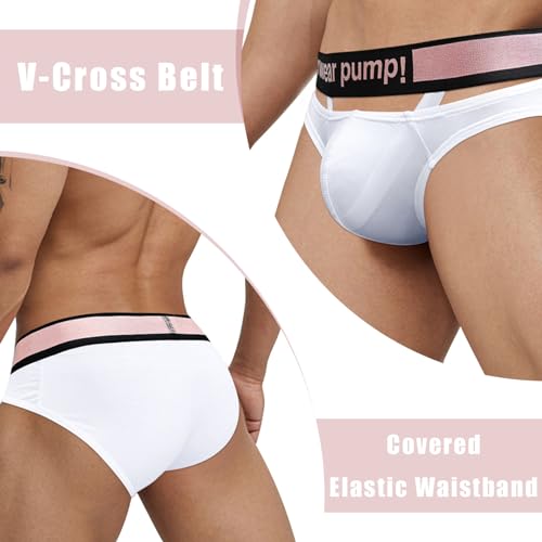 Meshal Modal Bikini Underwear Sexy Hollow Out Low Rise Men's Briefs Pack2