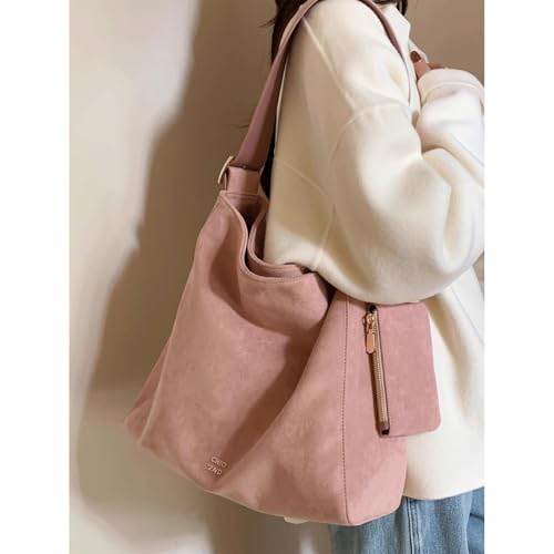 Suede Crossbody Bags for Women Large Capacity Tote Bag with Small Purse Magnetic Closure Shoulder Handbag2