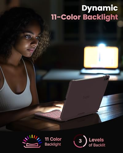 Image of typecase Flexbook Trackpad-Free Keyboard Case for iPad A16 11th /10th Gen | 360 Rotating, 11-Color Backlit Keys, Pencil Holder; Fits iPad A16 11″ (2025) & 10th Gen 10.9″ (2022), Light Pink