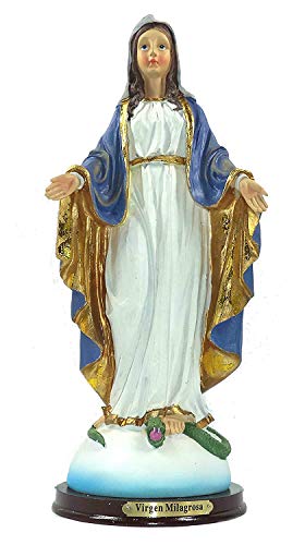 NDA Imagen de Nuestra Señora de la Medalla Milagrosa, conocida comúnmente como La Milagrosa. Elaborada en resinas policromadas. Medidas: 32x13x11,5 cms. Aprox..