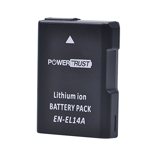 PowerTrust 1Pc EN-EL14 EN-EL14a Battery for Nikon D3100, D3500, D3400, D5500, D5300, D5600, D3300, D5200, Coolpix P7000, P7100, P7700, P7800, P8000