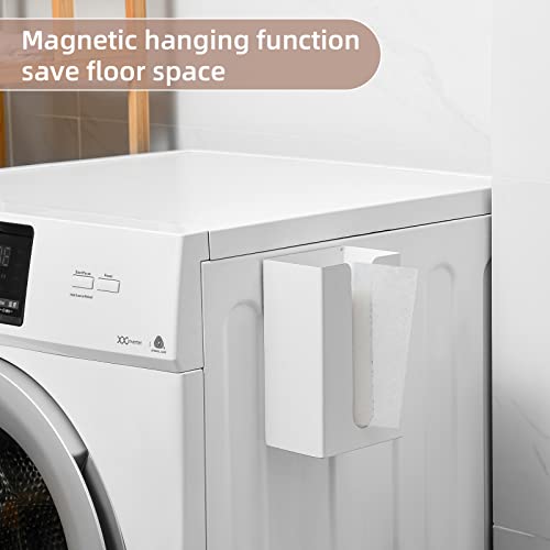 Image of SUBEKYU Magnetic Dryer Sheet Holder for Laundry Room ,Dryer Sheet Container,Iron Dryer Sheet Dispenser for Laundry Storage and Organizition, Wall Dryer Sheet Box,Fabric Sheet Holder,White