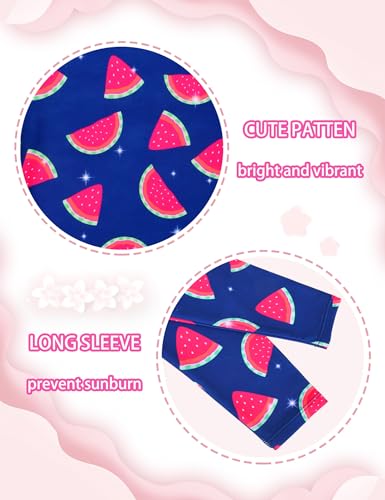 Image of Girls Rash Guard Swimsuit Two Pieces Adorable Swimswear Quick Dry Bathing Suit Long Sleeve