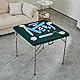 VEVOR Mahjong-Tisch, Klappbarer Kartentisch für 4 Spieler mit Verschleißfester Grüner Tischplatte, Tragbarer, Zweifach Quadratischer Dominotisch mit Tragegriff 86 x 86 x 74 cm Domino-Tisch