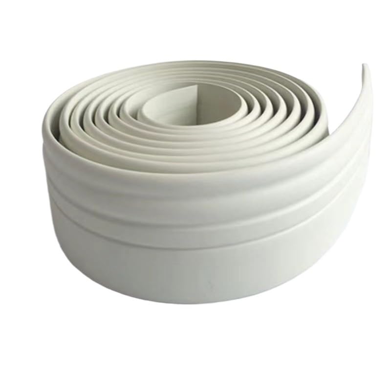 Bande décorative murale PVC beige 2m x 80mm baguette d'angle auto-adhésive