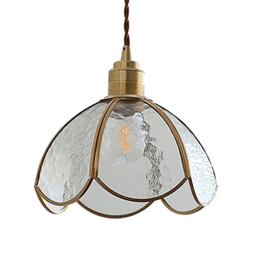 Suspension créative en verre pétale, luminaire E27 pour plafond de chambre