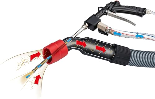 VIGOR Walnuss-Strahlgerät V7550, mit 5 kg Strahlgut, 1600 W Saugleistung, für Einlasskanäle, AGR, Brennraum, 30 kg Behälter, 220 V, Absaugung und Strahlpistole