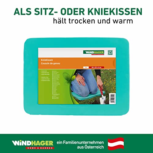 Windhager Permium Kniekissen, Sitzkissen, Mehrzweckkissen ideal für Arbeiten im Garten, Haus und Werkstatt, türkis, 40 x 30 x 4 cm, 06254
