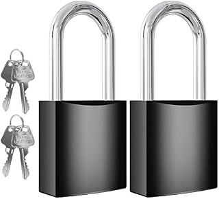 Padlock with Key, [1.49in Long Shackle] Diyife 40mm Heavy Duty Padlocks Outdoor Weatherproof Lock Aluminum Padlocks for School Gym Locker, Office, Garage, Shed, Fence, Warehouse (2 Pack).