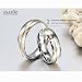 Imagen de ANAZOZ Anillo 1 PC Anillos Compromiso Parejas Anillo de Acero Inoxidable Anillo Mujer Anillo Oro Plata Anillo Circonita Blanca Anillo Talla 17