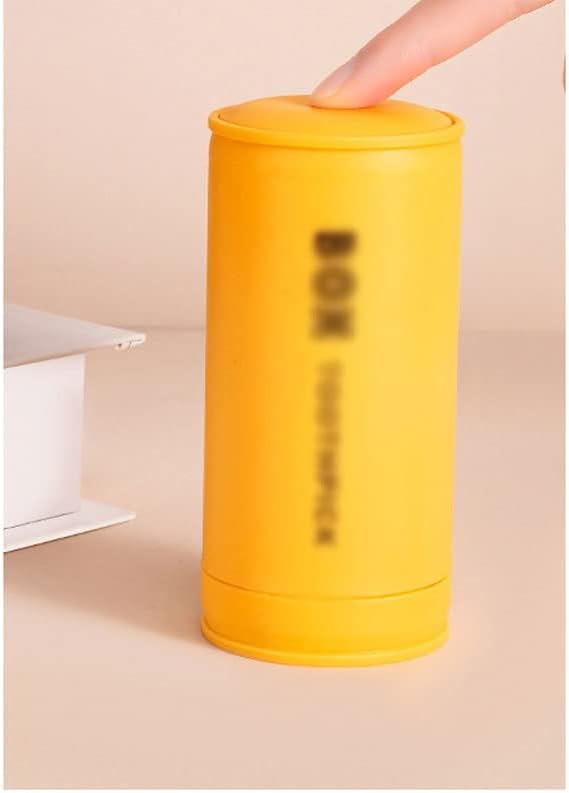 Creative Press Type Automatic Toothpick Holder Cotton Swabs Storage Tube Restaurant Hotel Toothpick Box (Color : White-Dinosaur Doodle4, Size : 57 * 57 * 121mm)