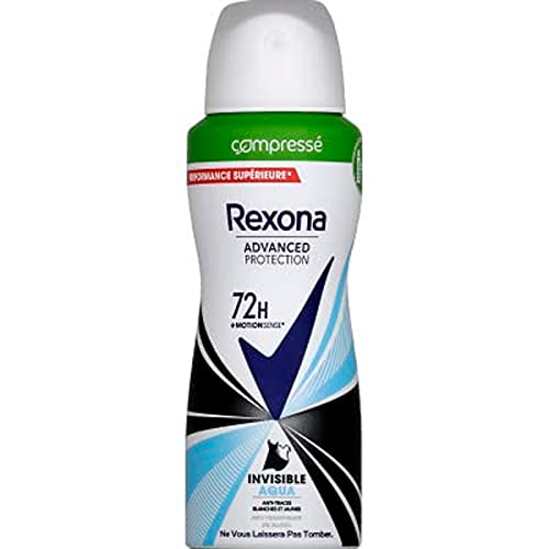 Rexona Invisible Aqua 100ml aérosol anti-traces blanches et jaunes protection continue