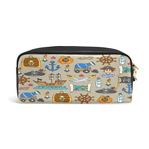 Preisvergleich Produktbild Piraten-Abenteuer, großes Fassungsvermögen, langlebig, für Schule, Studenten, Stifthalter, Organizer, Schreibwaren, Make-up-Tasche, Kosmetiktasche für Mädchen, Jungen, Frauen, Erwachsene, Teenager