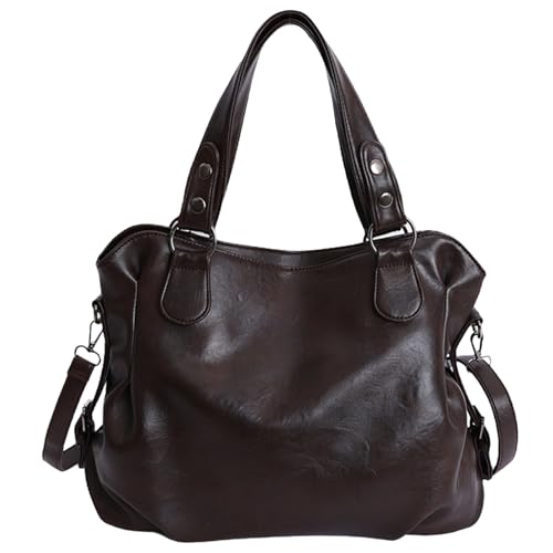 KOBONA Sac à Main Femme en Cuir PU - Sac à Main Cabas Fourre-Tout - Grand Vintage City Bag Sacs à bandoulière Fourre Tout Femme Travail Voyage Quotidien