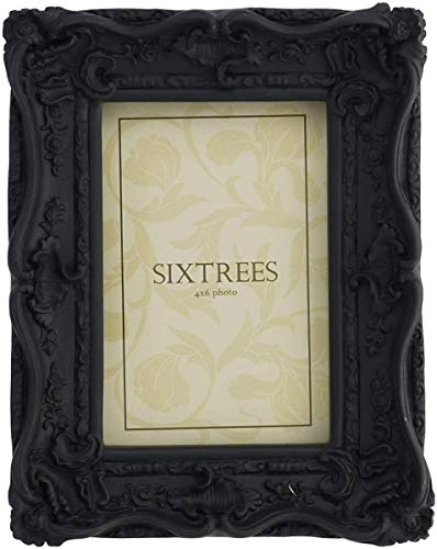 Shabby Chic Style Very Ornate Black Photo Frame for 6x4 (152x102mm) Pictures by Sixtrees