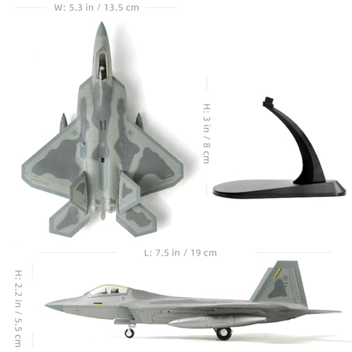 NUOTIE F-22 Raptor 1/100 Scale Diecast Metal Fighter Jet Model Stealth Combat Airplane Air Force Aircraft Alloy Model with Stand for Adult Military Collections or Gift (FF 03049) by NUOTIE - Used condition - Image 2
