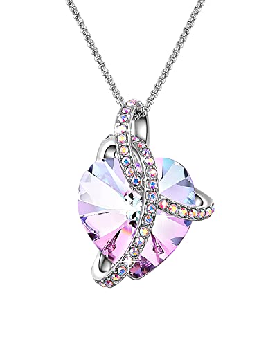 Angelady Halskettingen voor vrouwen, liefdeshart hanger voor vrouwen, kristallen hangers, sieraden voor vrouwen met kubieke zirkonia diamanten, Valentijnsdag voor dochter, moeder, vrouw, vriendin